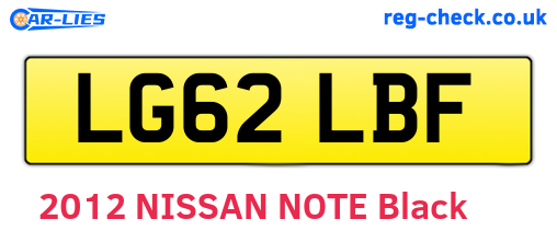 LG62LBF are the vehicle registration plates.
