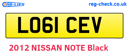 LO61CEV are the vehicle registration plates.