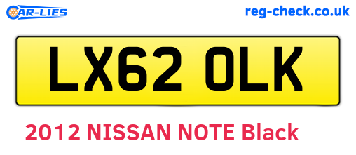 LX62OLK are the vehicle registration plates.
