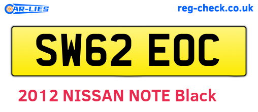SW62EOC are the vehicle registration plates.