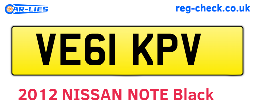 VE61KPV are the vehicle registration plates.