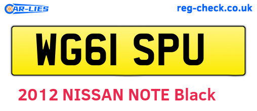 WG61SPU are the vehicle registration plates.