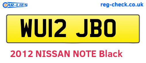 WU12JBO are the vehicle registration plates.