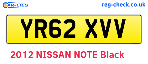 YR62XVV are the vehicle registration plates.