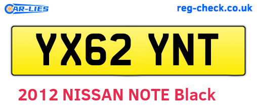 YX62YNT are the vehicle registration plates.