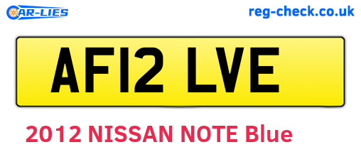AF12LVE are the vehicle registration plates.