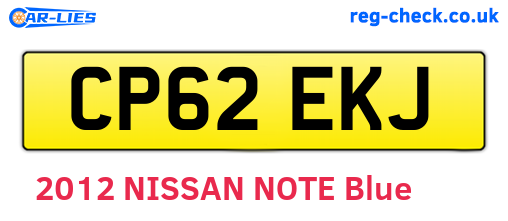 CP62EKJ are the vehicle registration plates.