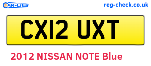 CX12UXT are the vehicle registration plates.