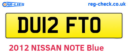 DU12FTO are the vehicle registration plates.