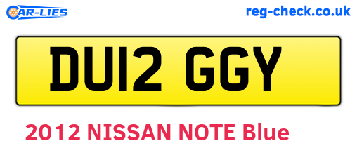 DU12GGY are the vehicle registration plates.