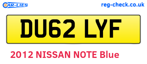 DU62LYF are the vehicle registration plates.