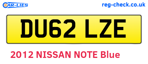 DU62LZE are the vehicle registration plates.