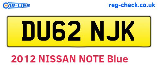DU62NJK are the vehicle registration plates.