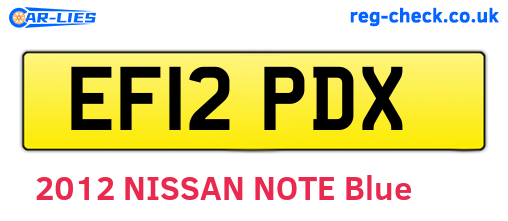 EF12PDX are the vehicle registration plates.