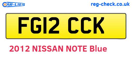 FG12CCK are the vehicle registration plates.