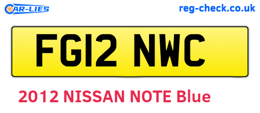 FG12NWC are the vehicle registration plates.