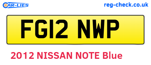 FG12NWP are the vehicle registration plates.