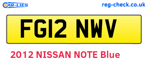 FG12NWV are the vehicle registration plates.