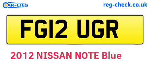 FG12UGR are the vehicle registration plates.