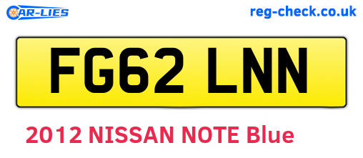 FG62LNN are the vehicle registration plates.