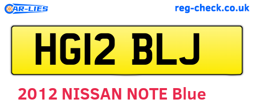 HG12BLJ are the vehicle registration plates.