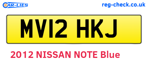 MV12HKJ are the vehicle registration plates.