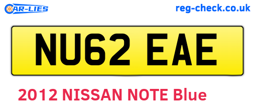 NU62EAE are the vehicle registration plates.