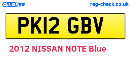 PK12GBV are the vehicle registration plates.