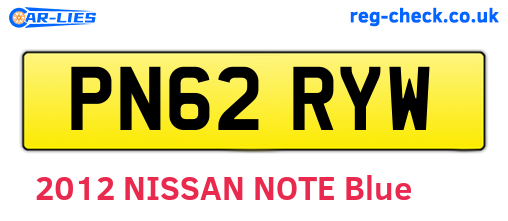 PN62RYW are the vehicle registration plates.