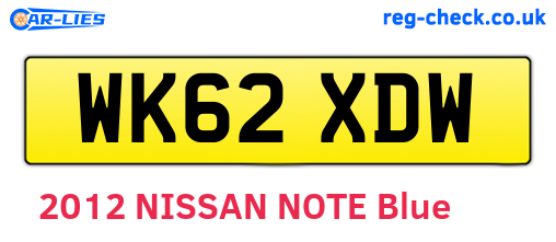 WK62XDW are the vehicle registration plates.