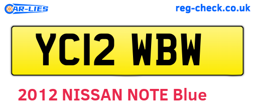 YC12WBW are the vehicle registration plates.