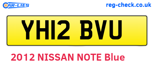 YH12BVU are the vehicle registration plates.