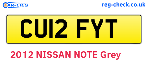 CU12FYT are the vehicle registration plates.