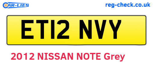 ET12NVY are the vehicle registration plates.