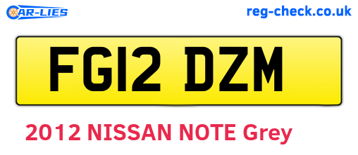 FG12DZM are the vehicle registration plates.