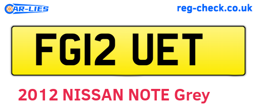 FG12UET are the vehicle registration plates.