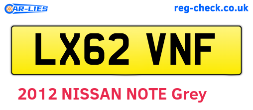 LX62VNF are the vehicle registration plates.