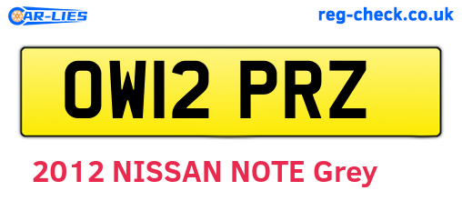 OW12PRZ are the vehicle registration plates.
