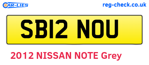 SB12NOU are the vehicle registration plates.