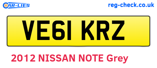 VE61KRZ are the vehicle registration plates.