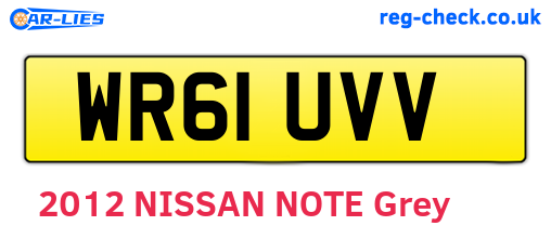 WR61UVV are the vehicle registration plates.