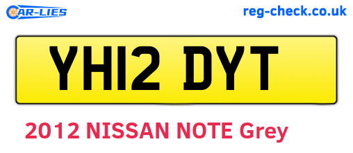 YH12DYT are the vehicle registration plates.