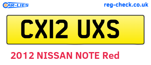 CX12UXS are the vehicle registration plates.