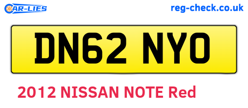 DN62NYO are the vehicle registration plates.