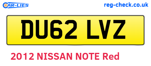 DU62LVZ are the vehicle registration plates.