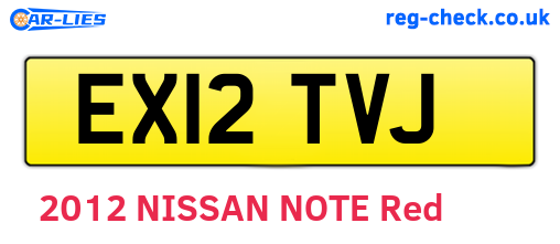 EX12TVJ are the vehicle registration plates.