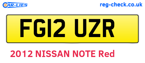FG12UZR are the vehicle registration plates.