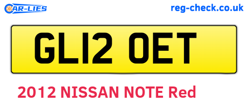 GL12OET are the vehicle registration plates.