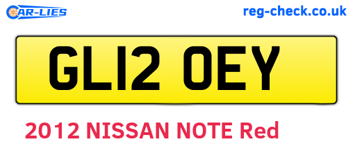 GL12OEY are the vehicle registration plates.