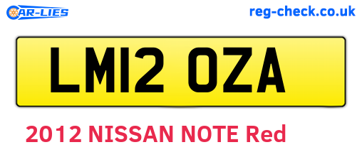 LM12OZA are the vehicle registration plates.